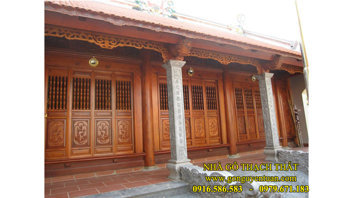 Nhà thờ họ 3 gian gỗ lim đẹp